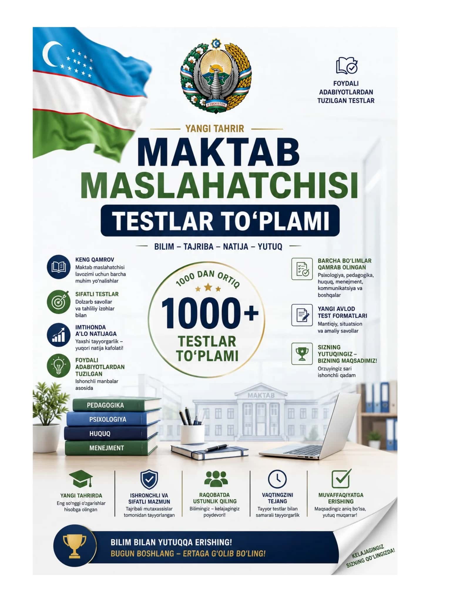 Maktab maslahatchisi 1000 atrofi testlar to'plami 1