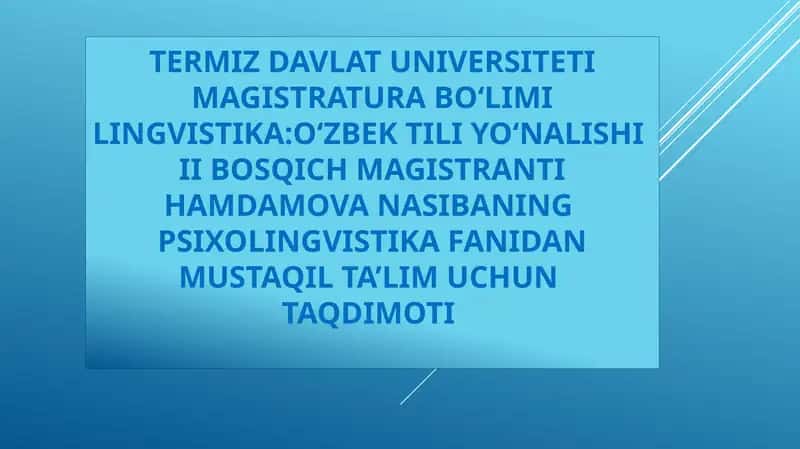 Individuallikning asosiy turlari 1