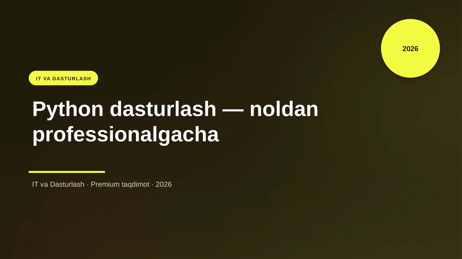 Python dasturlash — noldan professionalgacha 1