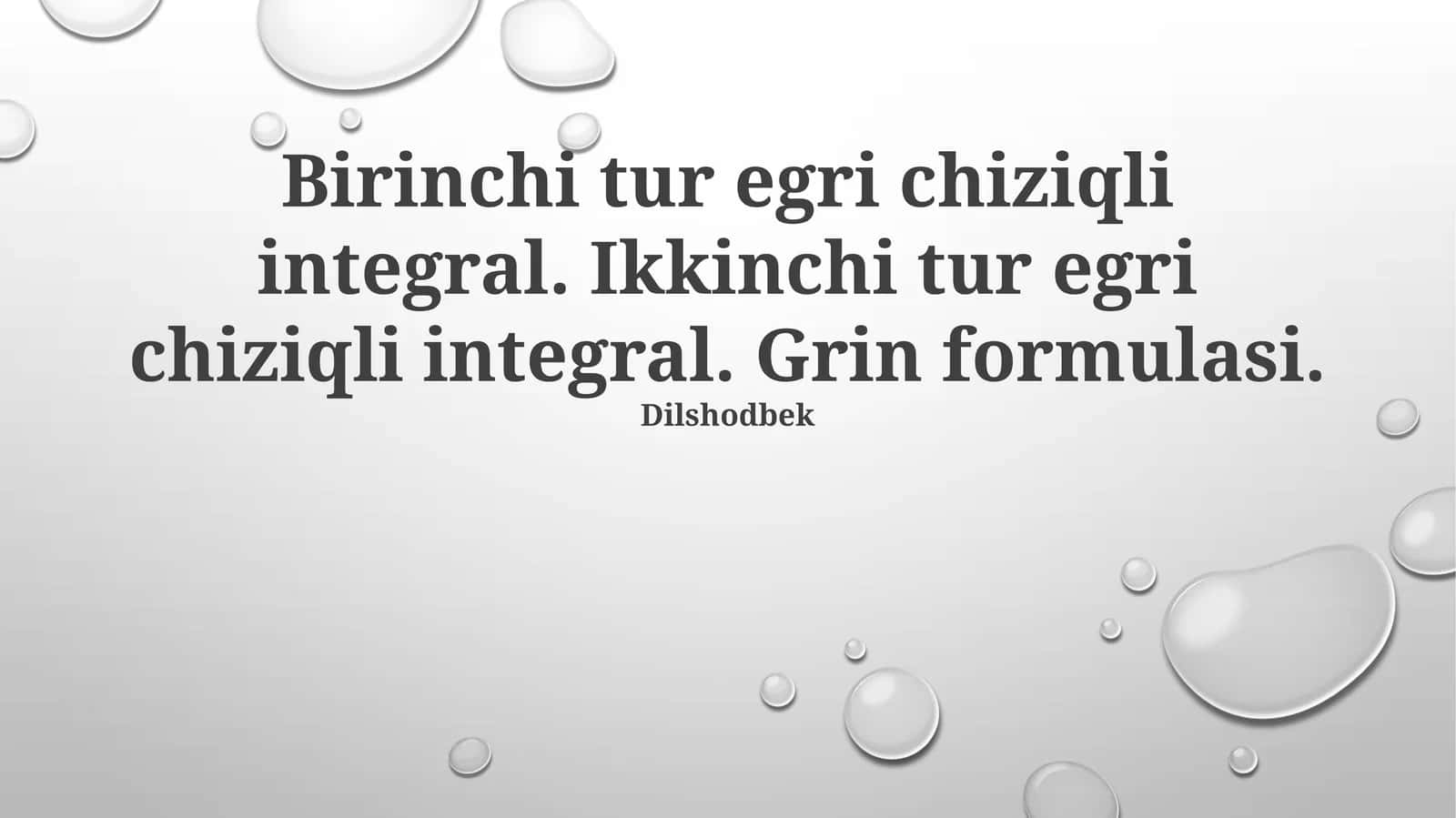Egri chiziq integral 1