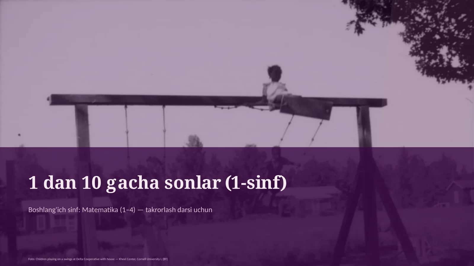 Boshlang'ich sinf: Matematika (1–4) — takrorlash darsi uchun 1