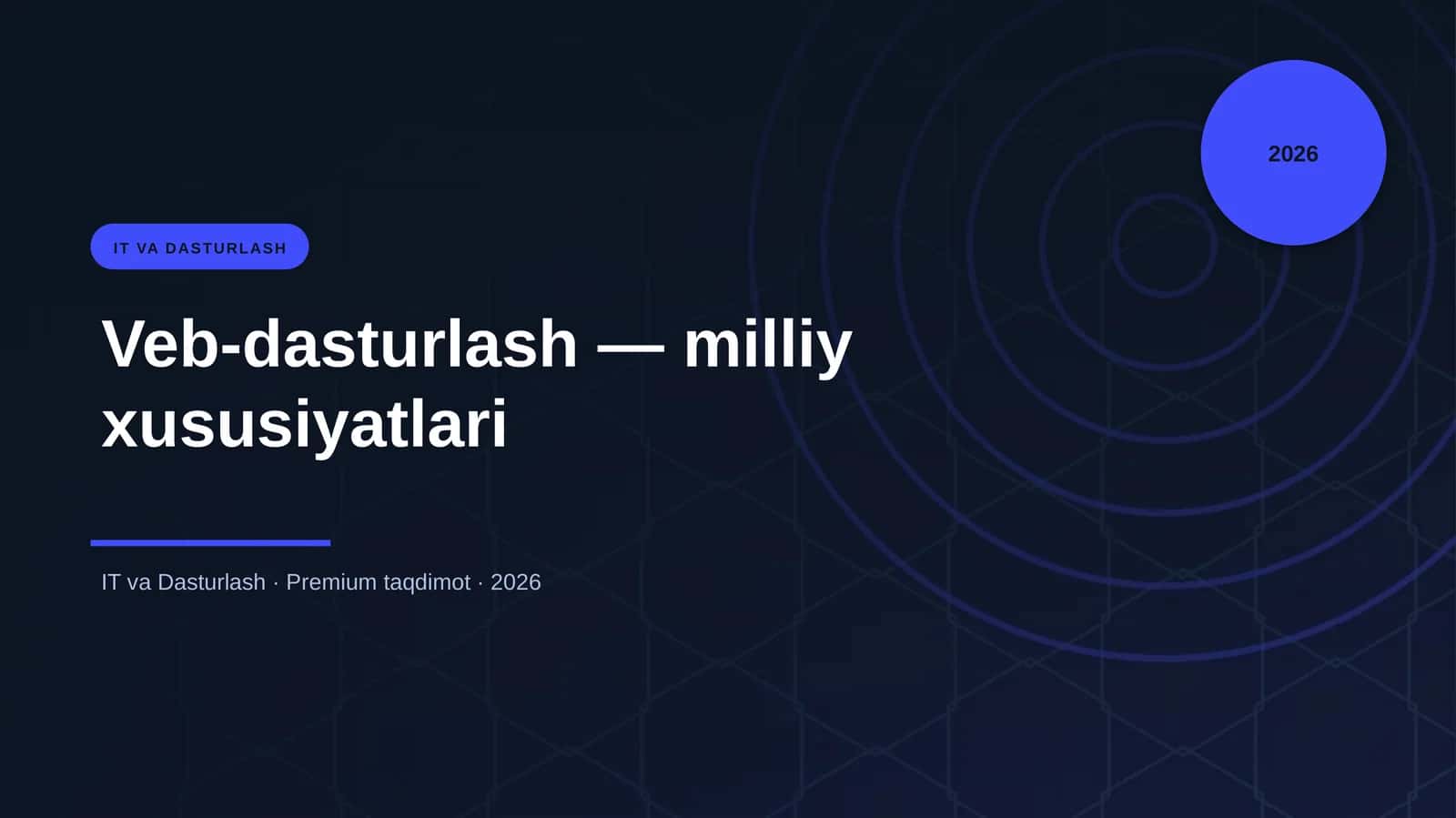 Veb-dasturlash — milliy xususiyatlari 1