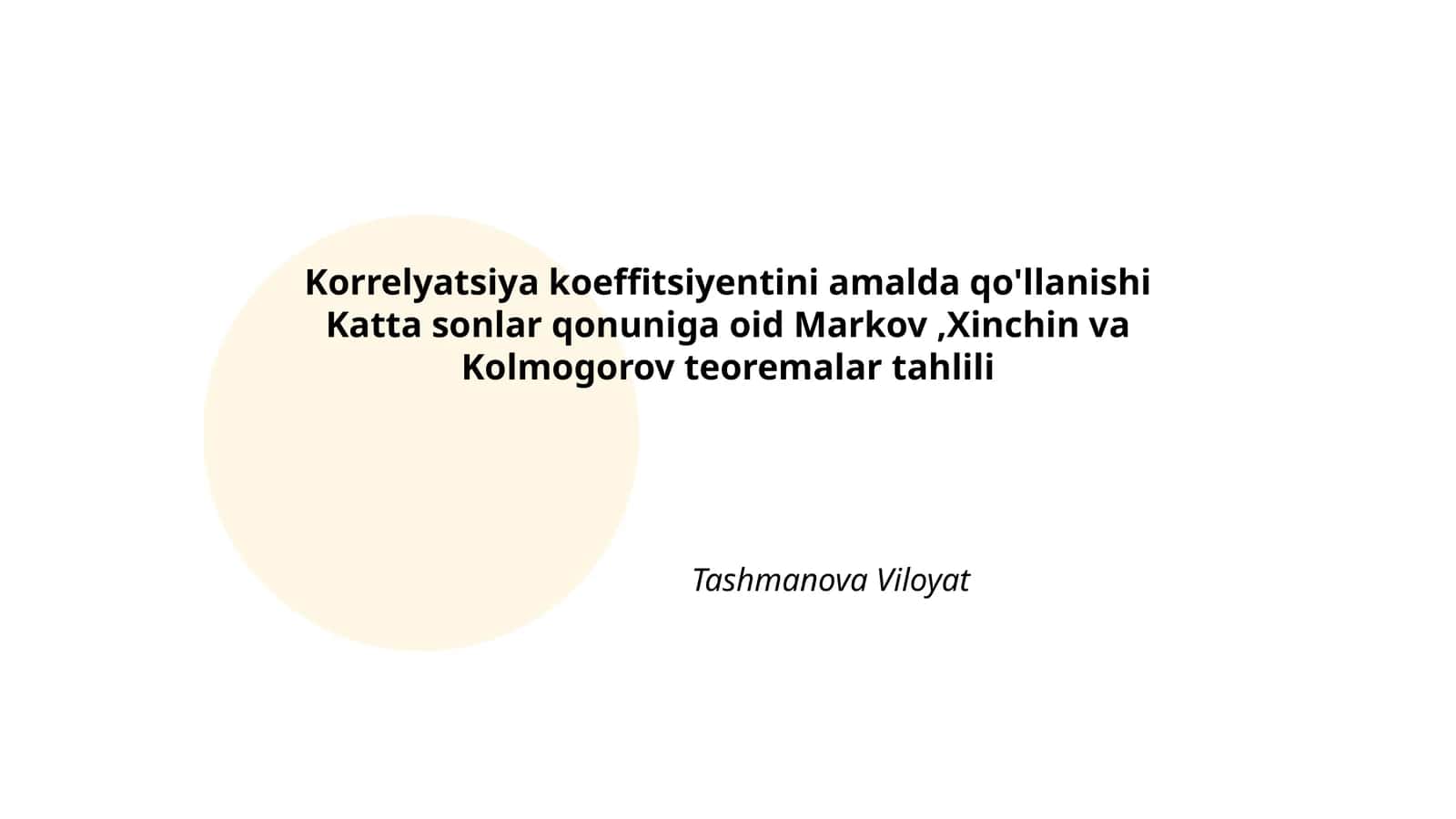 Korrelyatsiya koeffitsiyentini amalda qo'llanishi 1