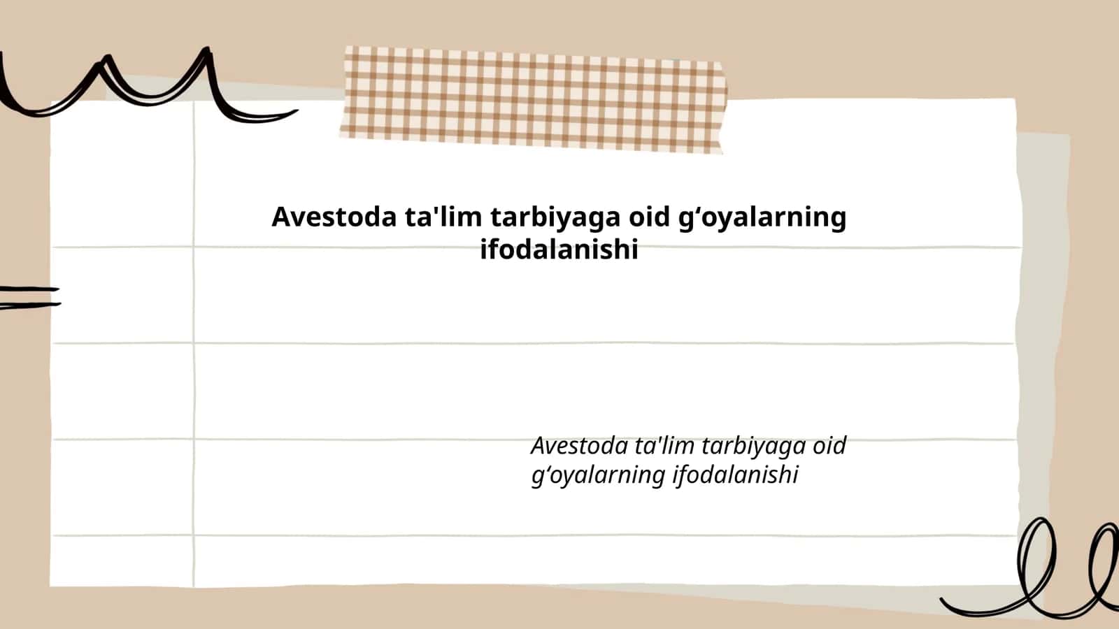 Avestoda ta'lim tarbiyaga oid gʻoyalarning ifodalanishi 1