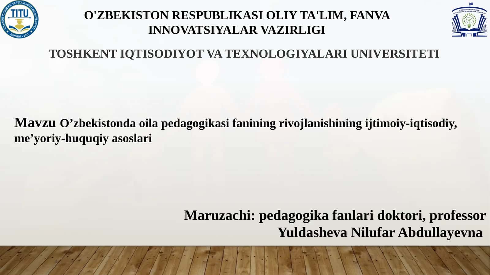 O’zbekiston oila pedagogikasi fanining rivojlanishi 1