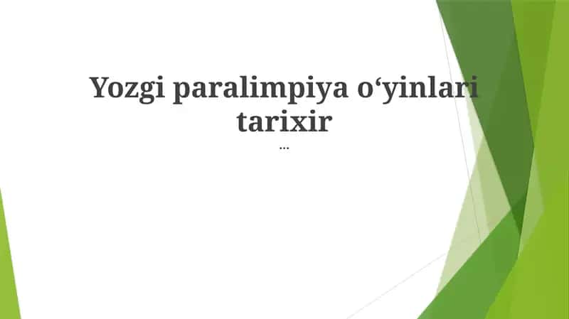 Paralimpiya O'yinlarining O'zbekistondagi merosi 1