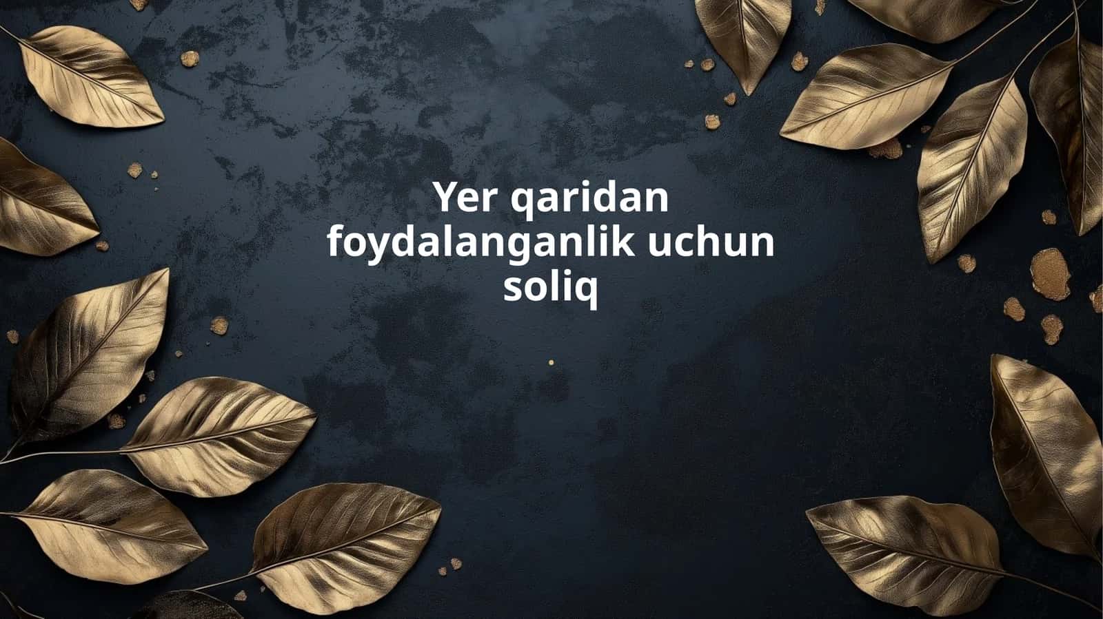 Yerqaridan foydalanish uchun Soliq 1