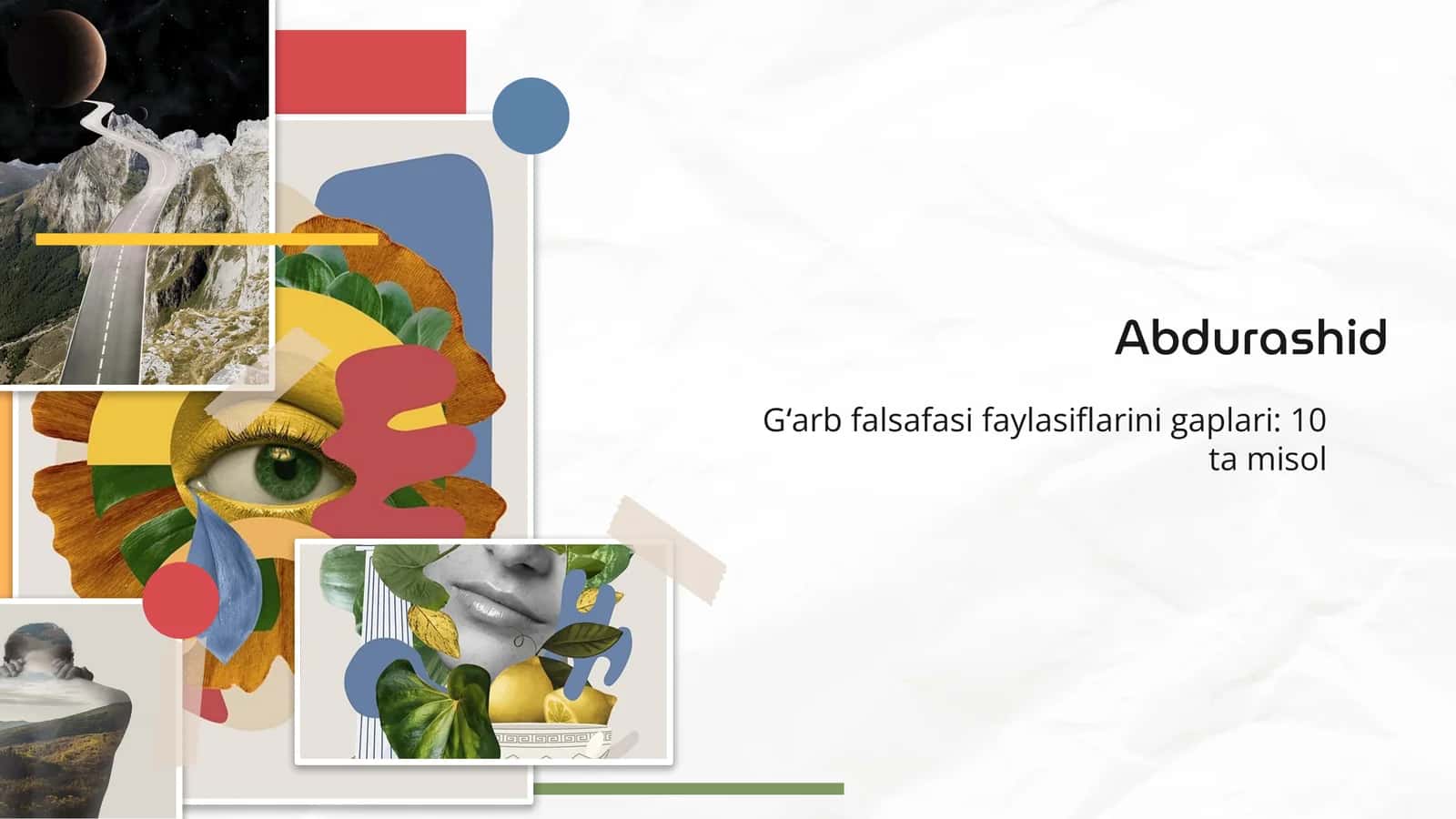 Gʻarb falsafasi faylasiflarini gaplari: 10 ta misol 1