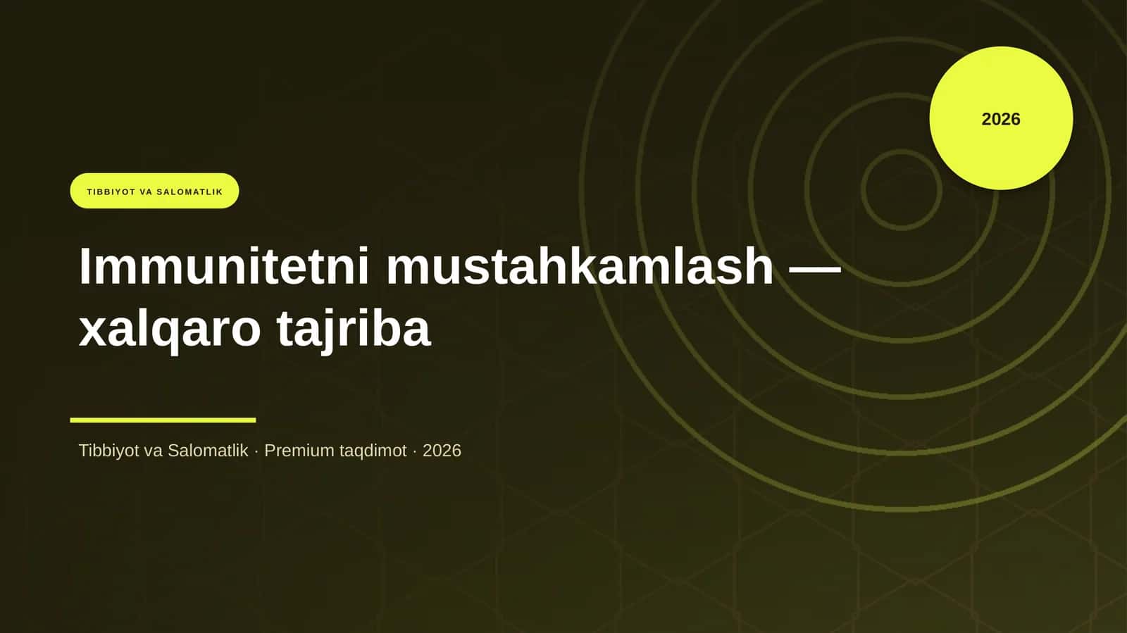 Immunitetni mustahkamlash — xalqaro tajriba 1