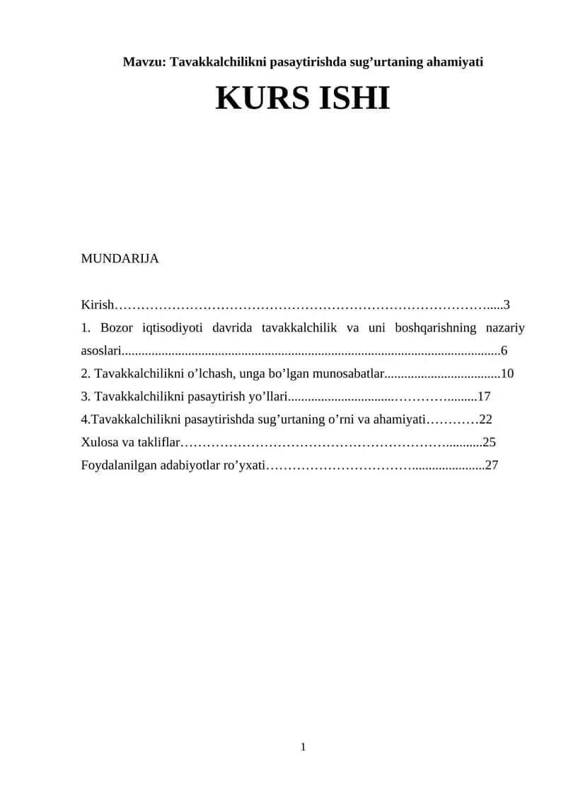 Tavakkalchilikni pasaytirishda sugʼurtaning ahamiyati 1