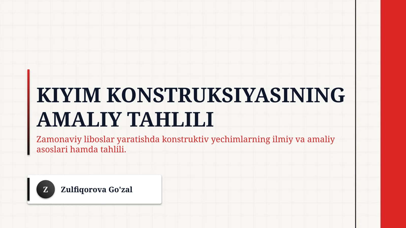Kiyim konstruksiyasining amaliy tahlili 1