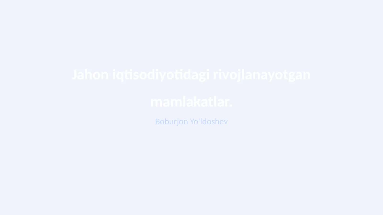 Rivojlanayotgan mamlakatlar 1