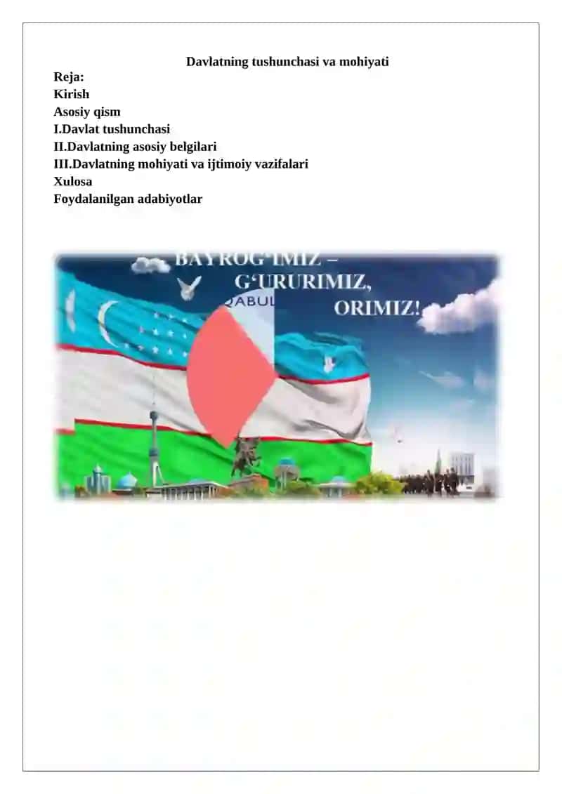 Davlatning Tushunchasi va Mohiyati 1