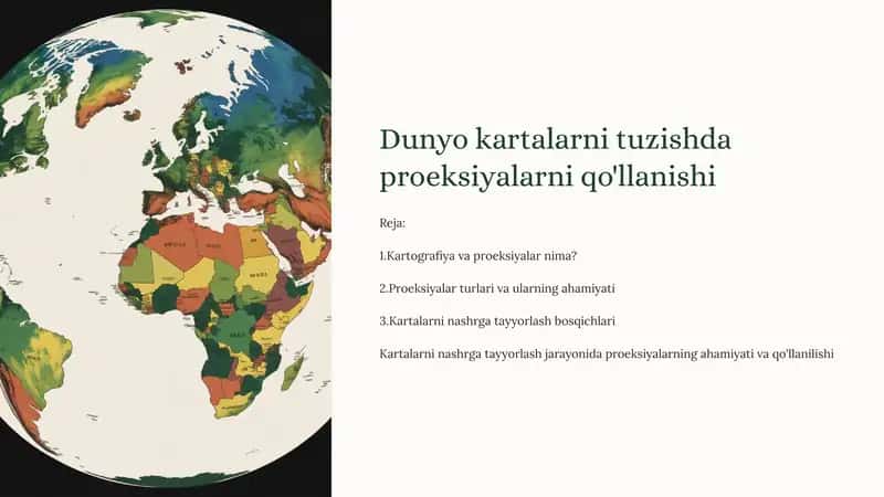 Kartografiya va proeksiyalar 1