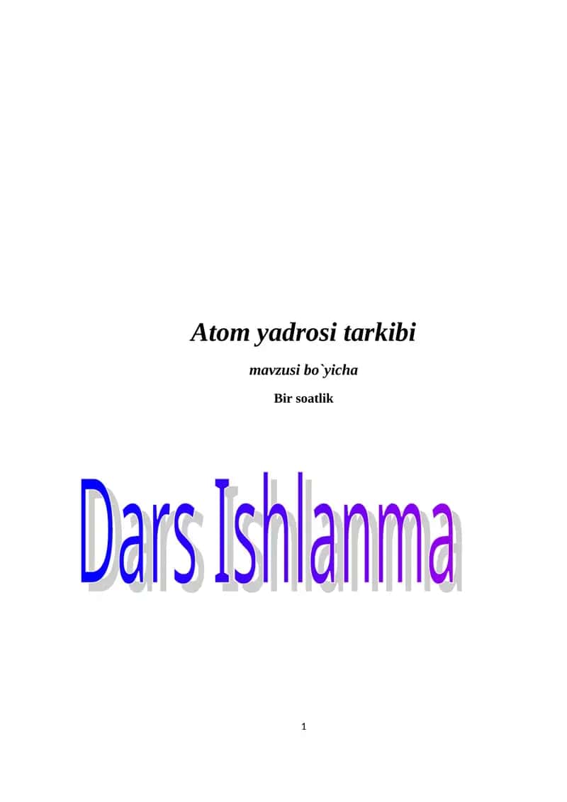 Аtom yаdrosi tarkibi 1