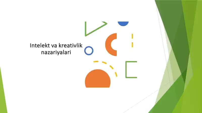 Intellekt va kreativlik nazariyalari 1