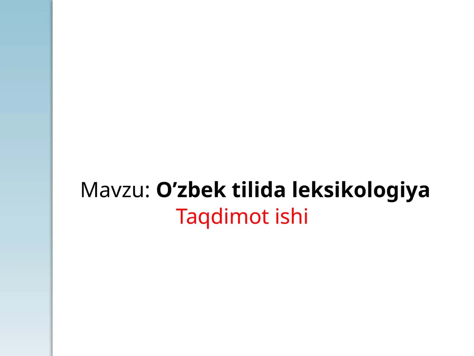 O’zbek  tilida  leksikologiya 1