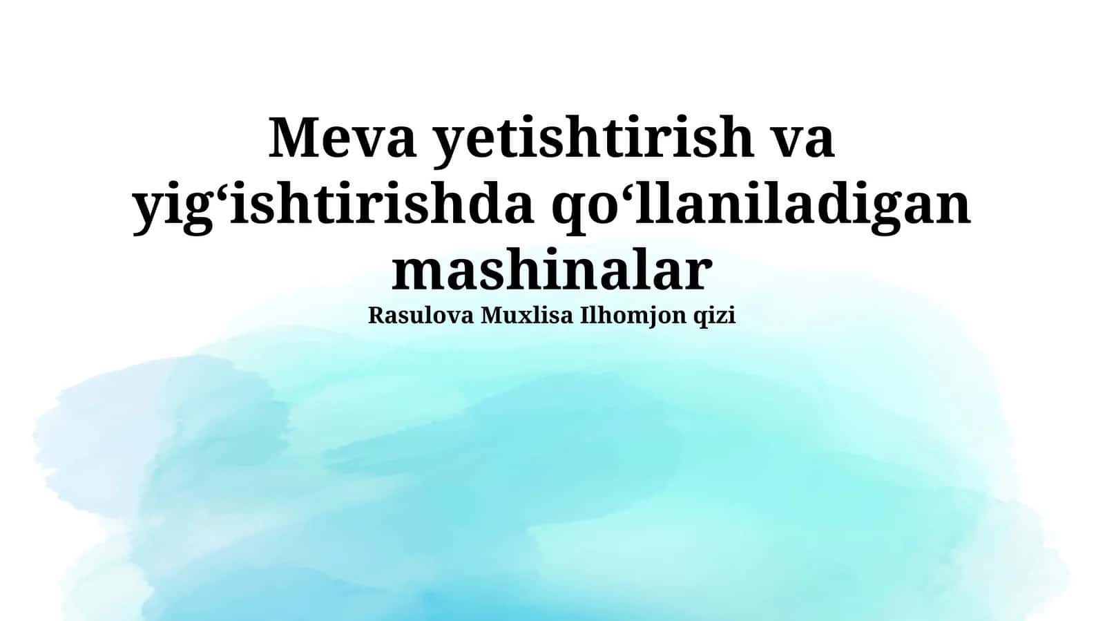 Meva yetishtirishda ishlatiladigan mashinalar 1