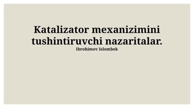 Kataliz mexanizimi 1