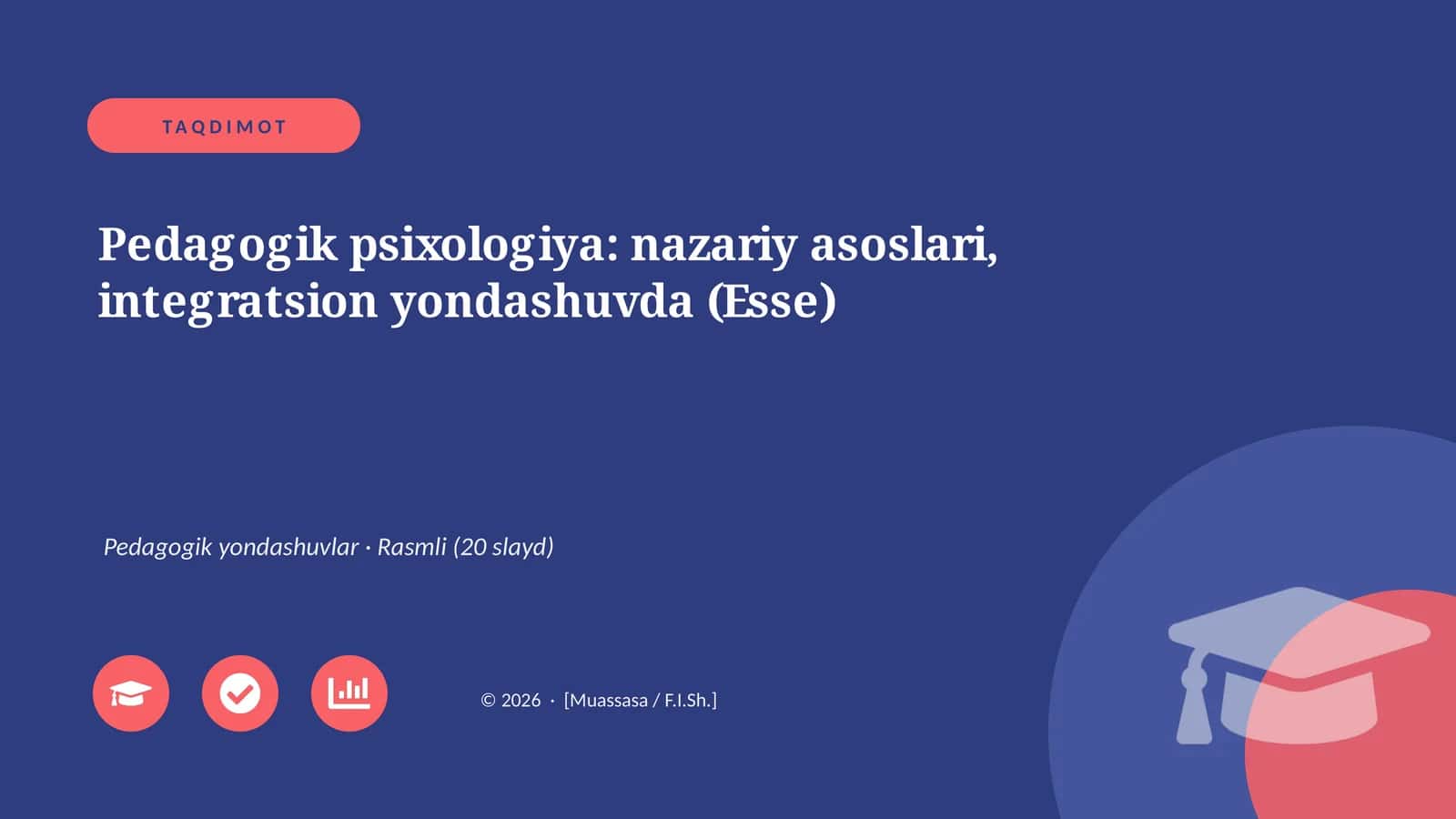 Pedagogik psixologiya: nazariy asoslari, integratsion yondashuvda (Esse) 1