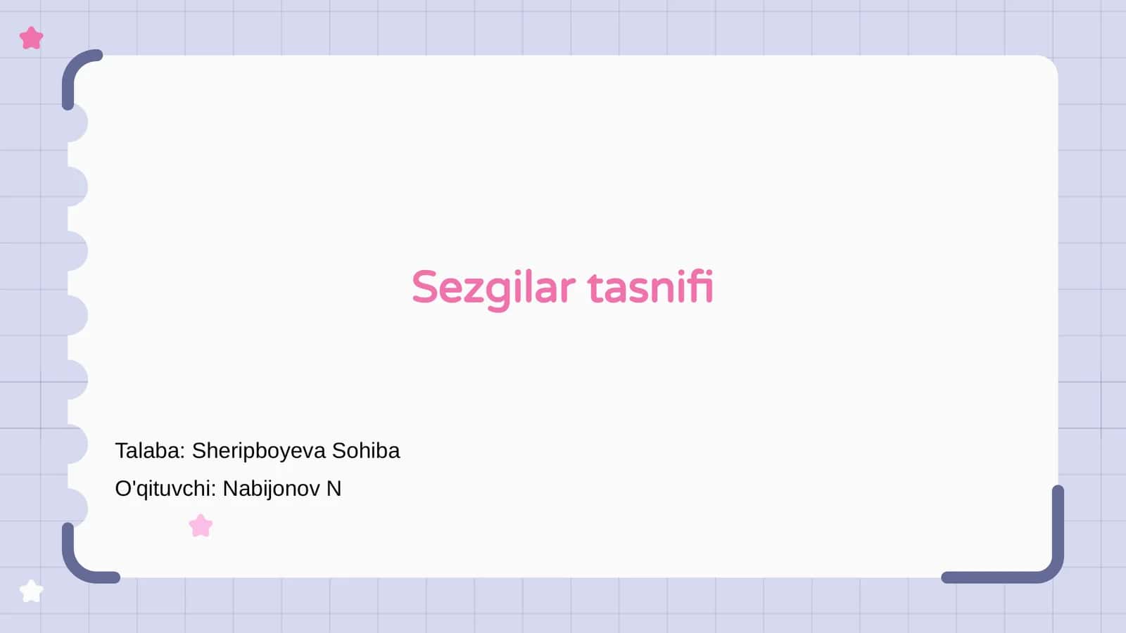 Sezgilar tasnifi 1