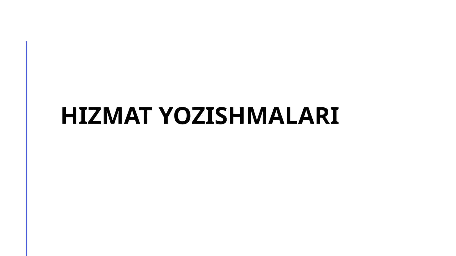 Hizmat yozishmalari 1
