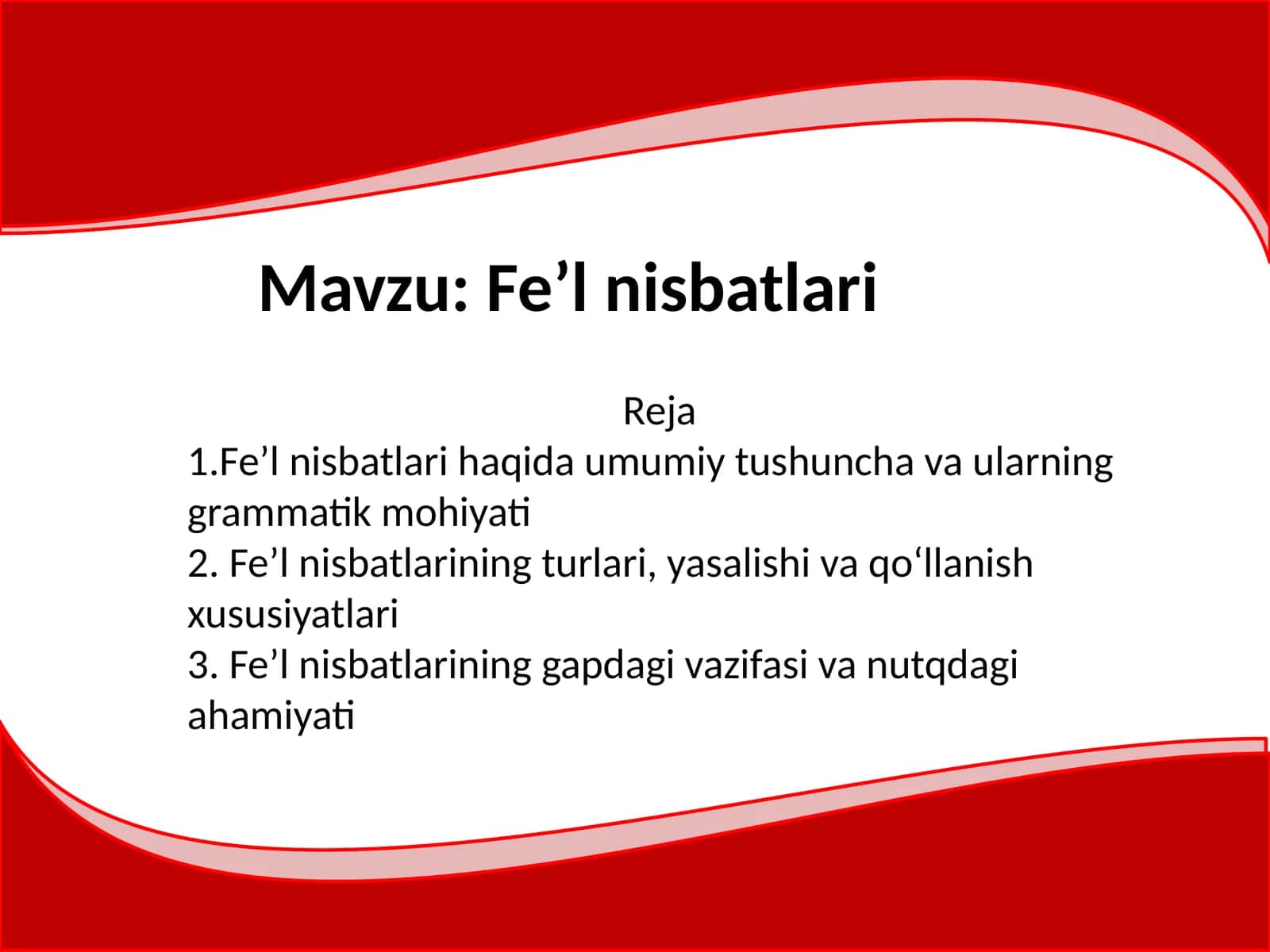 Fe’l nisbatlari 1