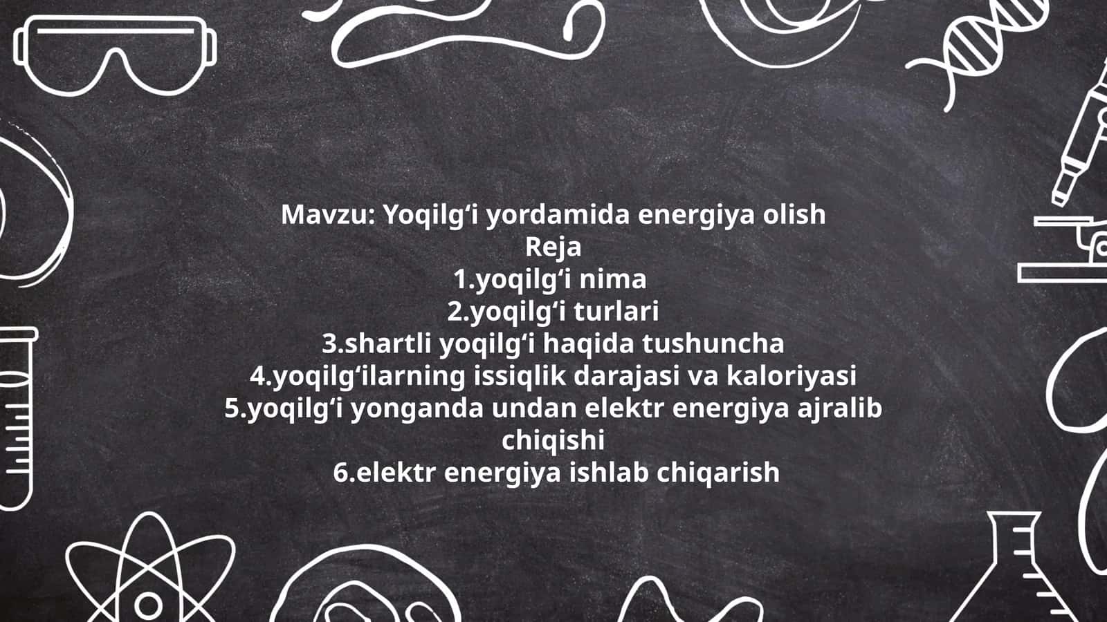 Yoqilgʻi yordamida energiya olish 1