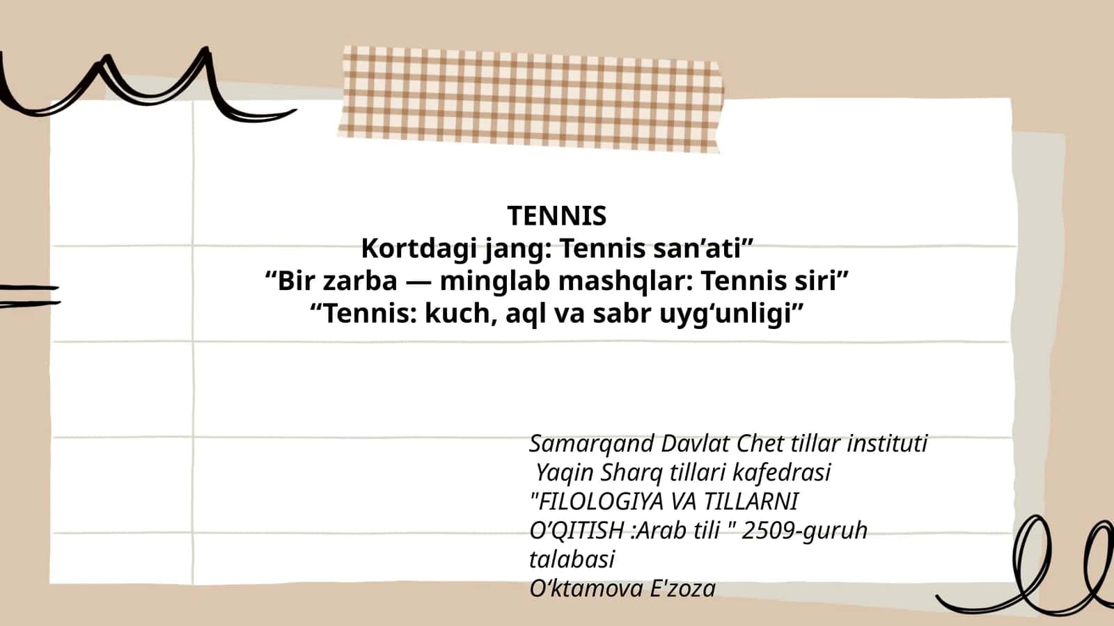 Tennis: kuch, aql va sabr uyg‘unligi 1