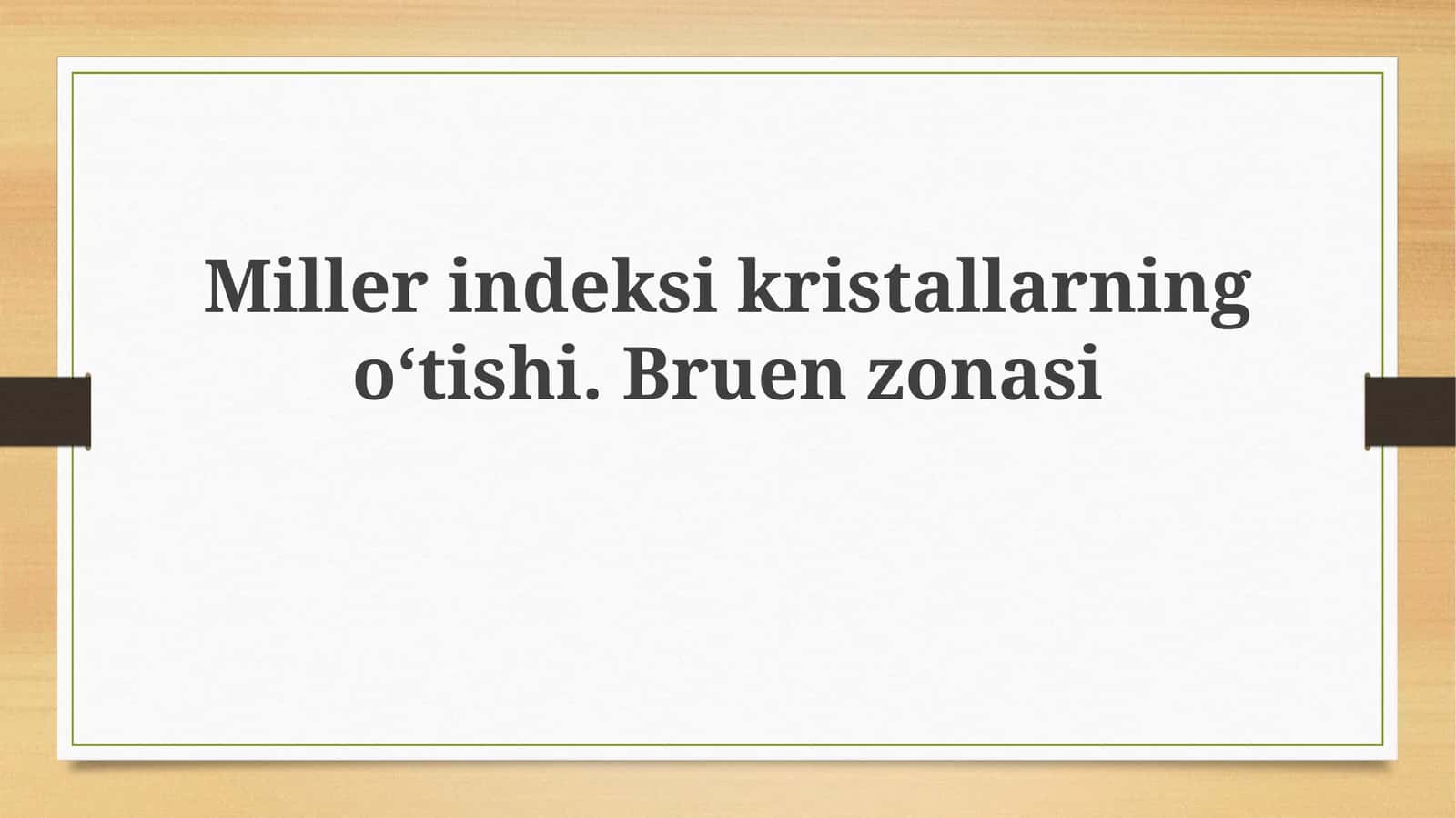 Miller indekslari 1