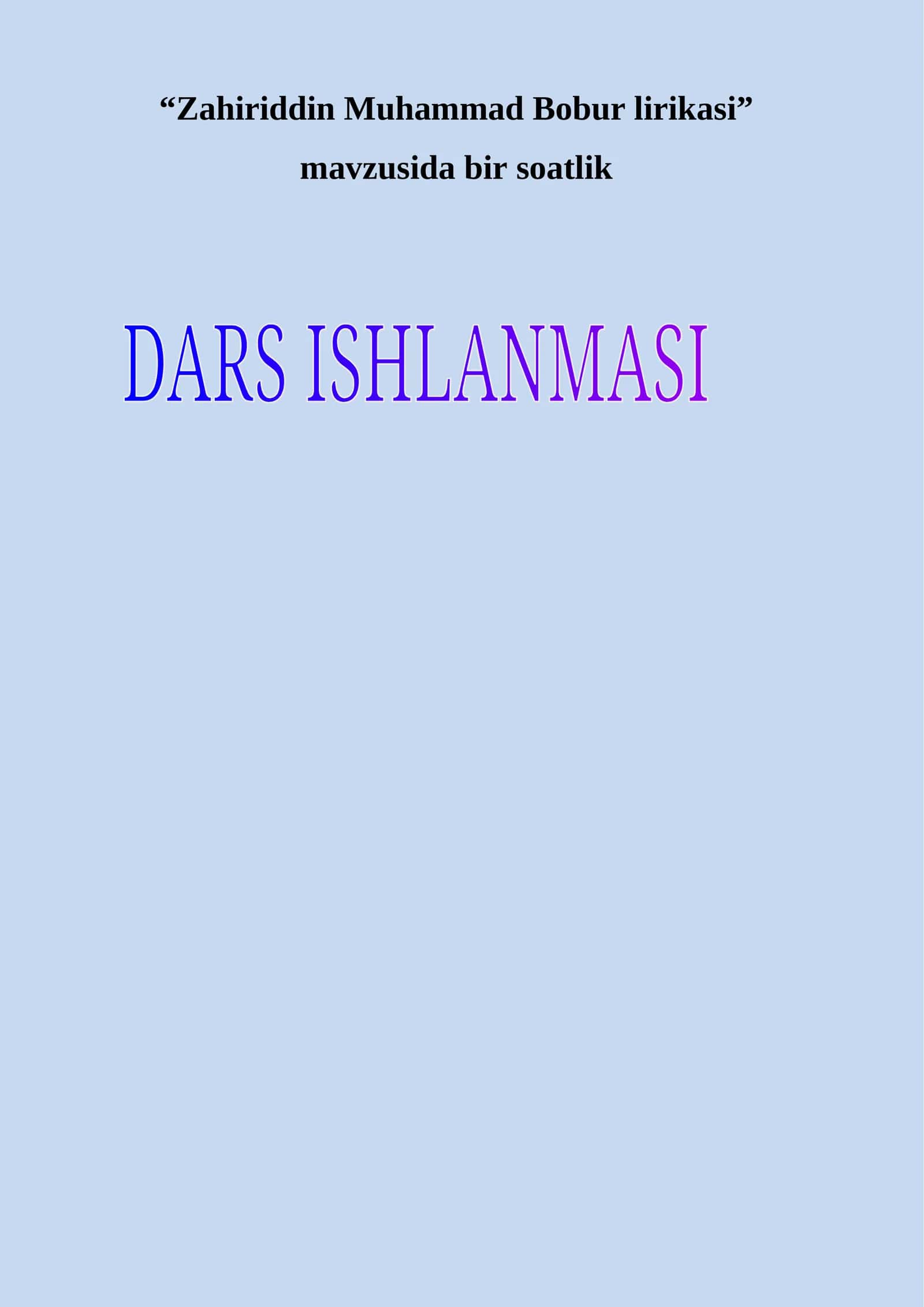 ZAHIRIDDIN MUHAMMAD BOBUR LIRIKASI 1