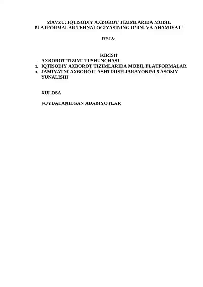 Axborot tizimi 1