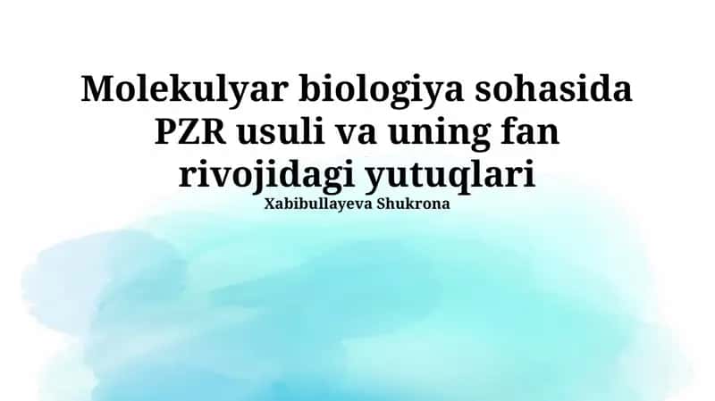 PCR texnologiyasi 1