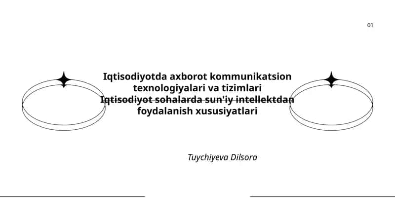 Iqtisodiyotda axborot kommunikatsion texnologiyalari va tizimlari 1