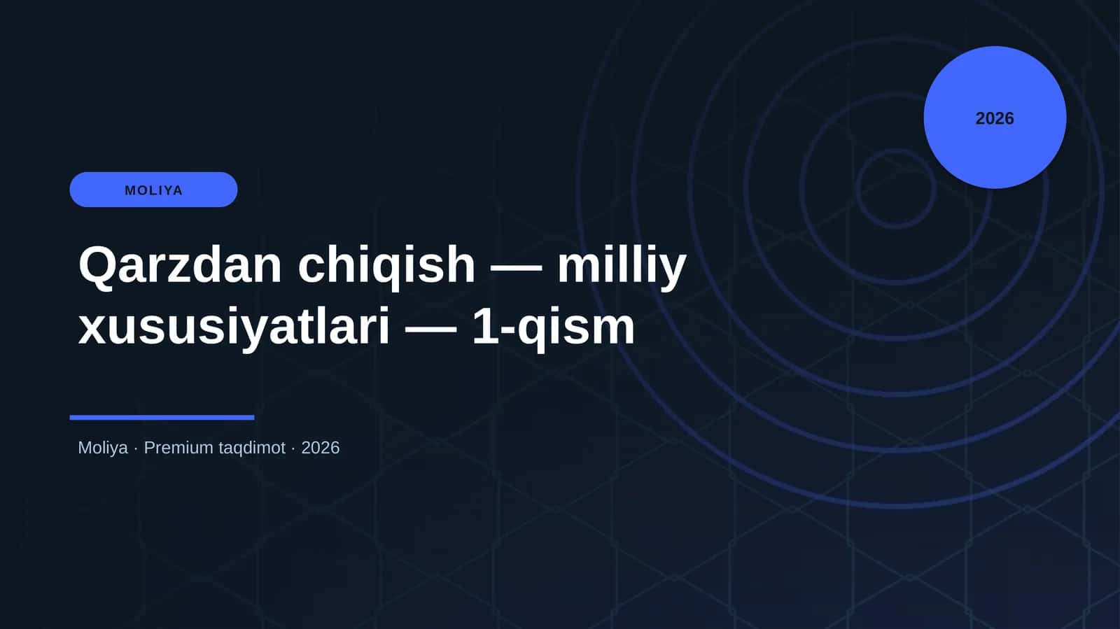 Qarzdan chiqish — milliy xususiyatlari — 1-qism 1