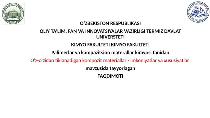 O'z-o'zidan tiklanadigan kompozit materiallar 1