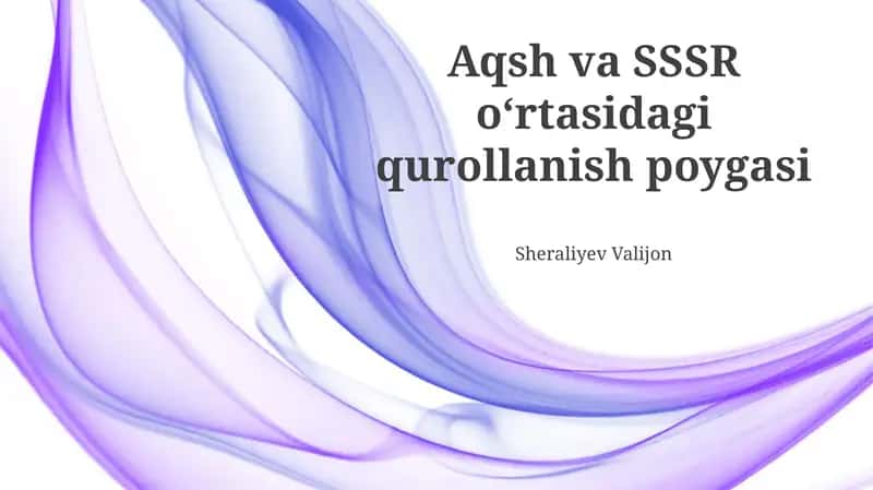 AQSh va SSSR oʻrtasidagi qurollanish poygasi 1