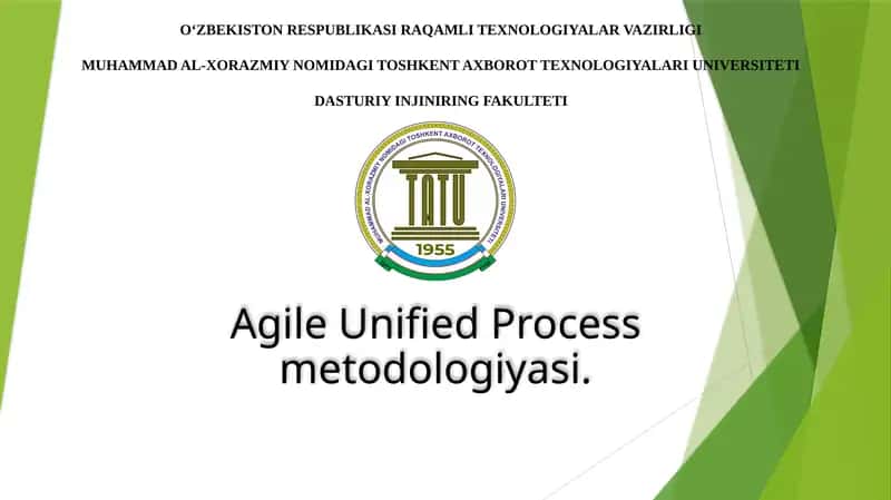 Agile Unified Processmetodologiyasi 1