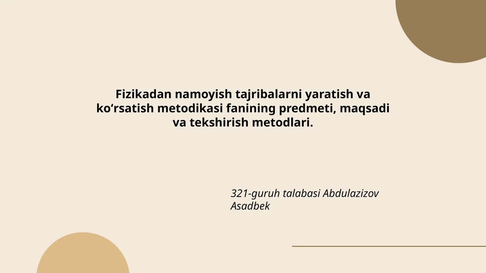 Fizikadan namoyish tajribalarni yaratish va koʻrsatish metodikasi 1
