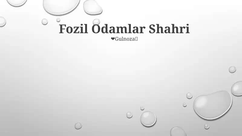 Fozil Odamlar Shahri 1