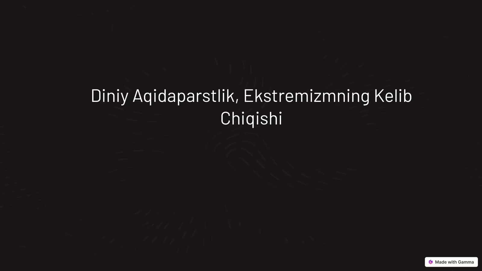 Diniy Aqidaparstlik, Ekstremizmning Kelib Chiqishi 1