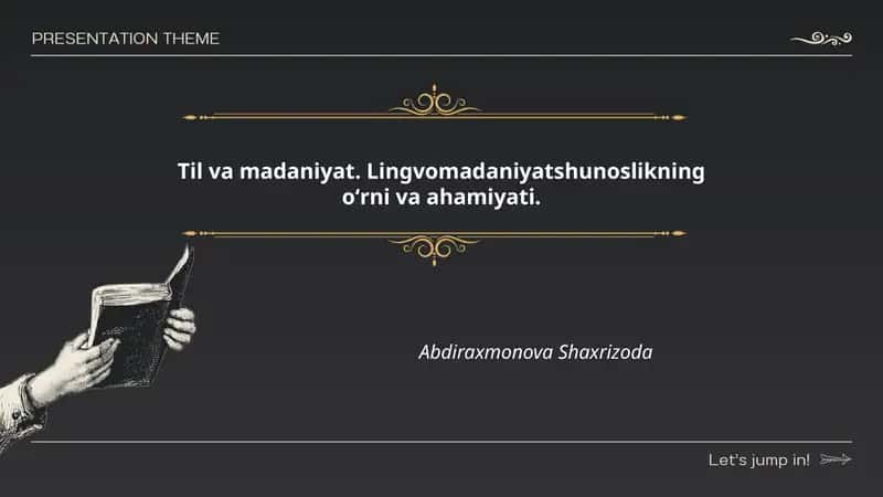 Til va madaniyat: nazariy asoslar 1