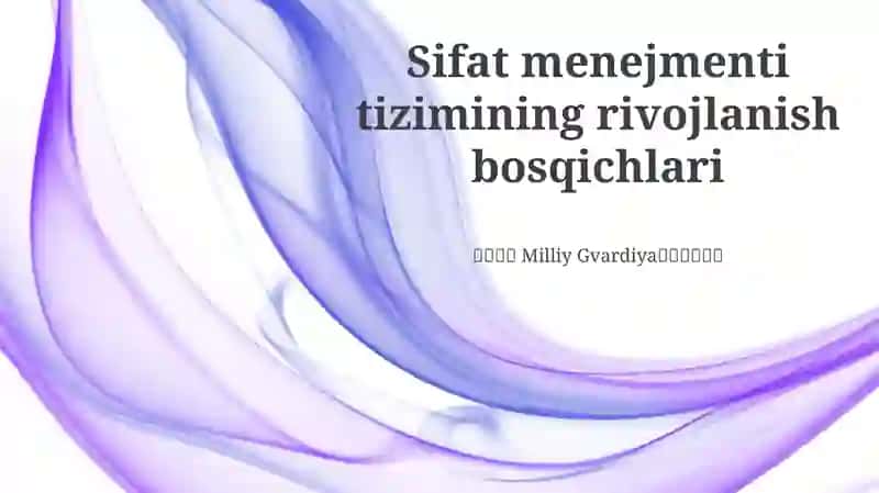 Sifat menejmenti tizimining rivojlanish bosqichlari