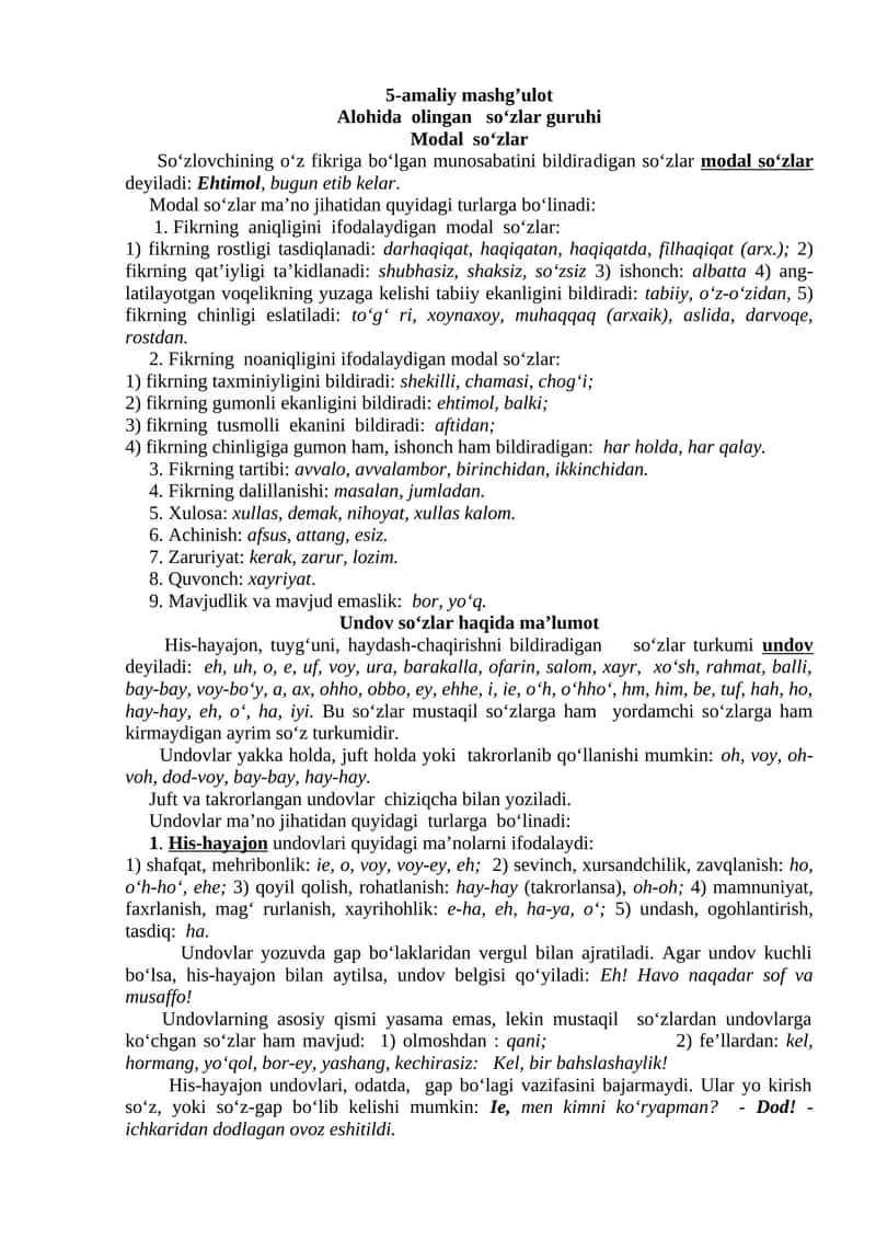 Modal so‘zlar 1