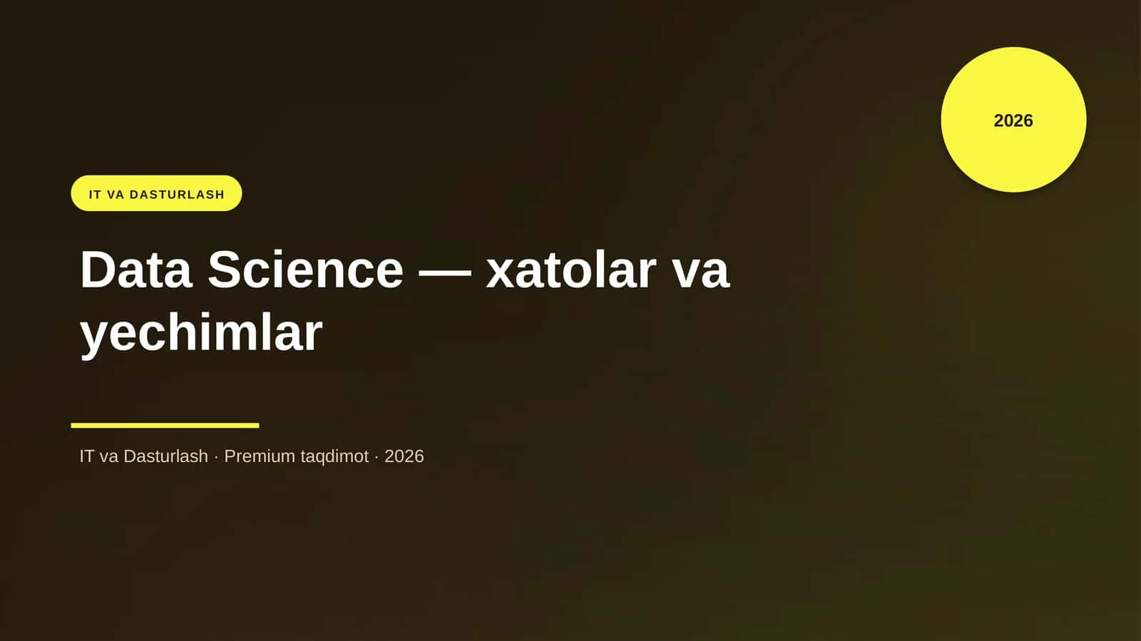 Data Science — Xatolar va Yechimlar 1