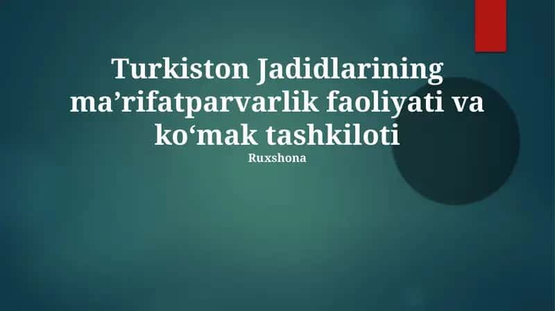 Jadid Ta'lim Islohotlari va Muassasalari 1