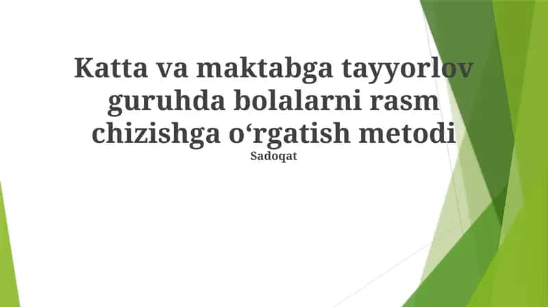 Bolalarni Rasm Chizishga Oʻrgatish Metodi 1