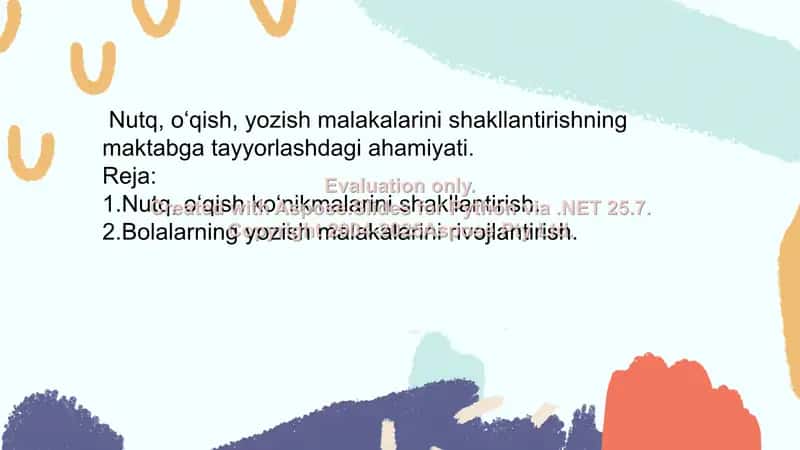Nutq, o‘qish, yozish malakalarini shakllantirishning maktabga tayyorlashdagi ahamiyati 1