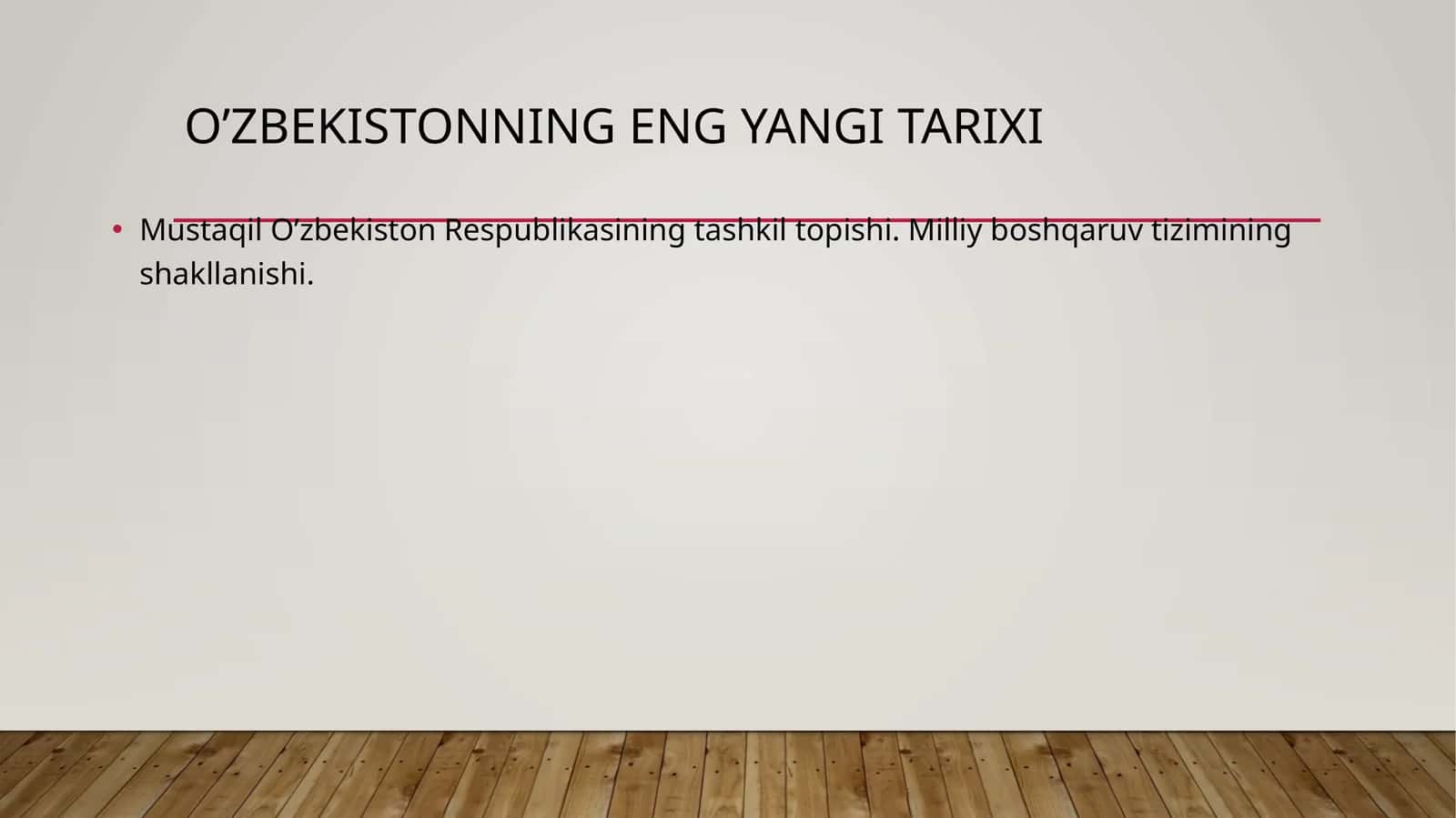 O’ZBEKISTONNING ENG YANGI TARIXI 1