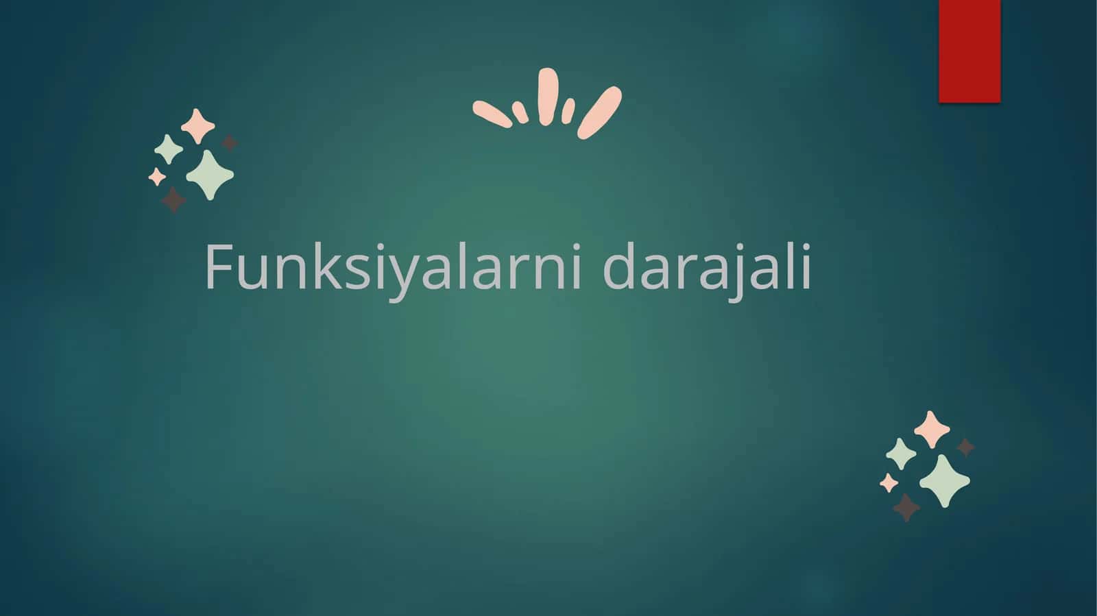Funksiyalarni daraja liqatorga yo'yish 1
